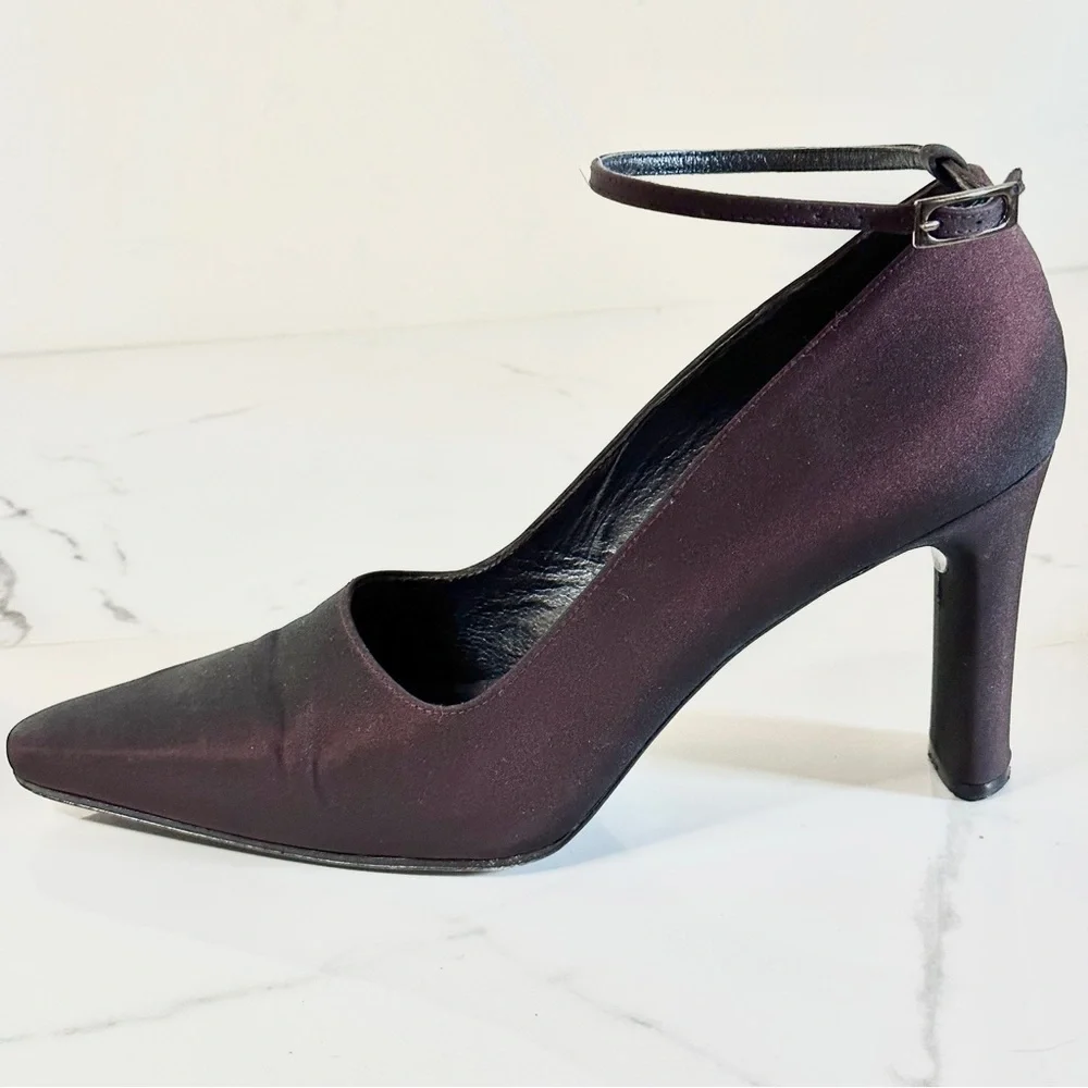 Enzo Angiolini Pump 10N Ankle Strap Pointy Toe Fabric